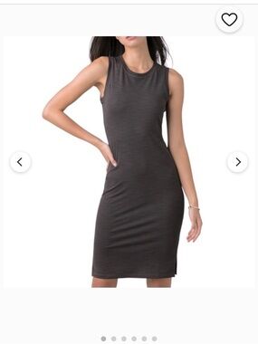 Prana Becksa Heather Black Sleeveless Ribbed Midi Dress. Women’s Small